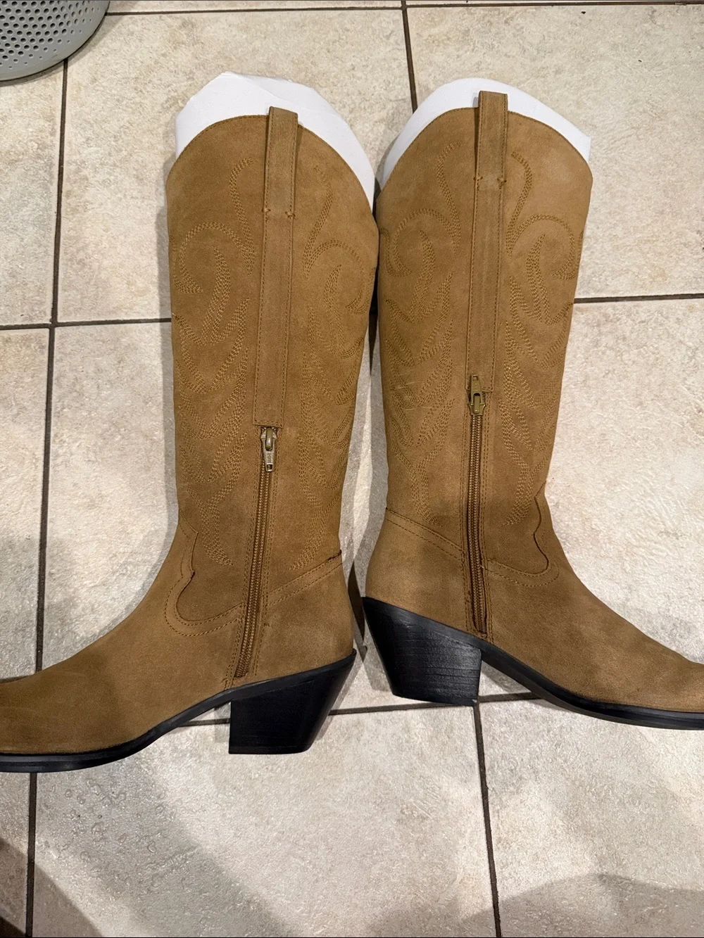 Steve Madden Tan Suede Over-the-Knee Western Boots